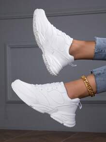 Giày thể thao đế dày thường ngày Unisex, giày vải trắng cho thể thao ngoài trời - trắng - Xem 6