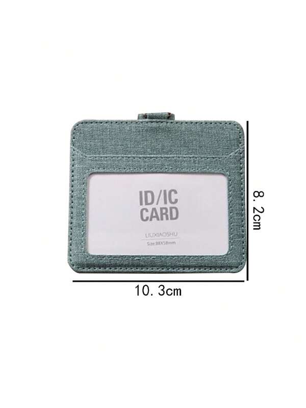 1pc Solid Color Card Holder With Lanyard, Simple Portable Multipurpose