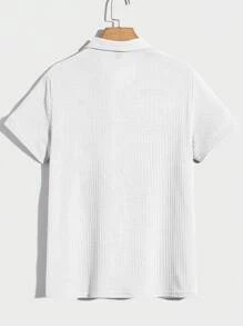 Manfinity RelaxMax 男士素色華夫格編織POLO衫