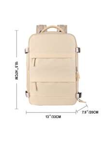 Solid Colour Laptop Backpack For Business - Apricot - View 6