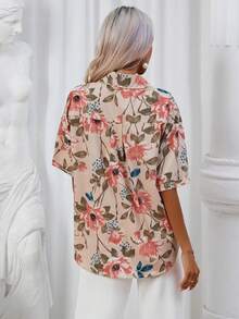SHEIN Clasi Floral Print Drop Shoulder Shirt