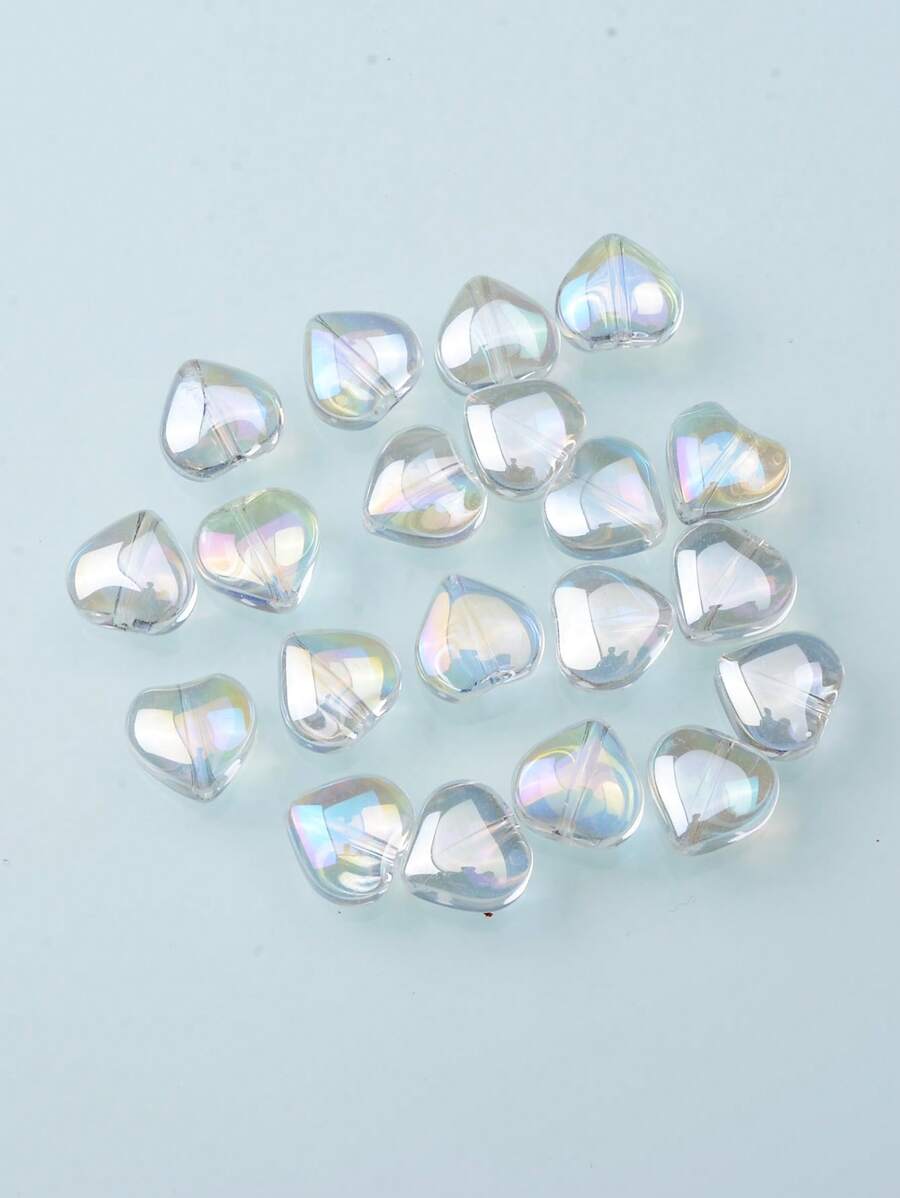 20 Cái/gói 0.8Cm Hạt Hình Trái Tim Nhỏ Cho Tự Làm Trang Sức - trắng - Xem 1