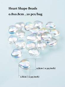 20 Cái/gói 0.8Cm Hạt Hình Trái Tim Nhỏ Cho Tự Làm Trang Sức - trắng - Xem 4
