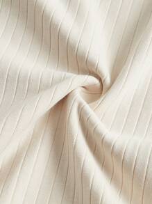 SHEIN Maternity Solid Split Thigh Dress - Beige - View 8