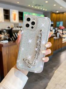 Vỏ điện thoại trang trí rhinestone có dây đeo tay - Nhiều màu - Xem 1