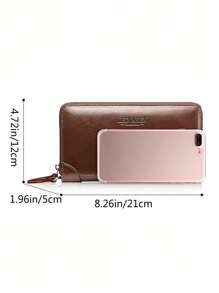 Bolsa Vintage para Homens, Bolsa com Alça de Mão e Punho, Bolsa para Celular, Carteira de Embreagem Multiuso para Homens, Carteira, Carteira Longa, Carteira com Alça de Pulso