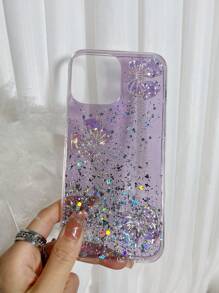 Vỏ điện thoại chống rơi trang trí nơ & sequin - Màu tím - Xem 2