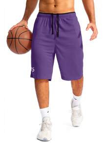 G Gradual Quần Short Nam Dây kéo Hình học Giải trí - Màu tím - Xem 5