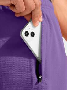 G Gradual Quần Short Nam Dây kéo Hình học Giải trí - Màu tím - Xem 6