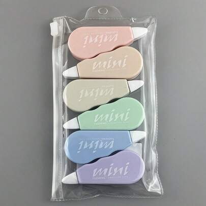 6pcs Letter Graphic Mini Correction Tape, Creative Portable Whiteout Correction Tape For School Student, Office Back To School
