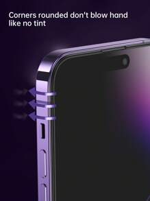1 件装 Apple 全屏磨砂碳纤维防窥防摔屏幕保护膜 适用于 iPhone 11-16 Pro Max - 黑色 - 查看 3
