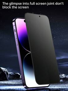 1 件装 Apple 全屏磨砂碳纤维防窥防摔屏幕保护膜 适用于 iPhone 11-16 Pro Max - 黑色 - 查看 5