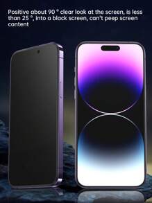 1 件装 Apple 全屏磨砂碳纤维防窥防摔屏幕保护膜 适用于 iPhone 11-16 Pro Max - 黑色 - 查看 6