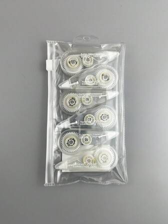 6pcs Letter Graphic Clear Mini Correction Tape, Creative Portable Whiteout Correction Tape For School Student, Office Back To School