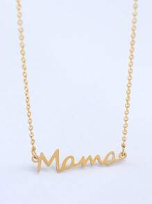 1 pieza Collar con colgante de acero inoxidable con la letra MAMA para el Día de la Madre, regalo personalizado - Dorado - Ver 2