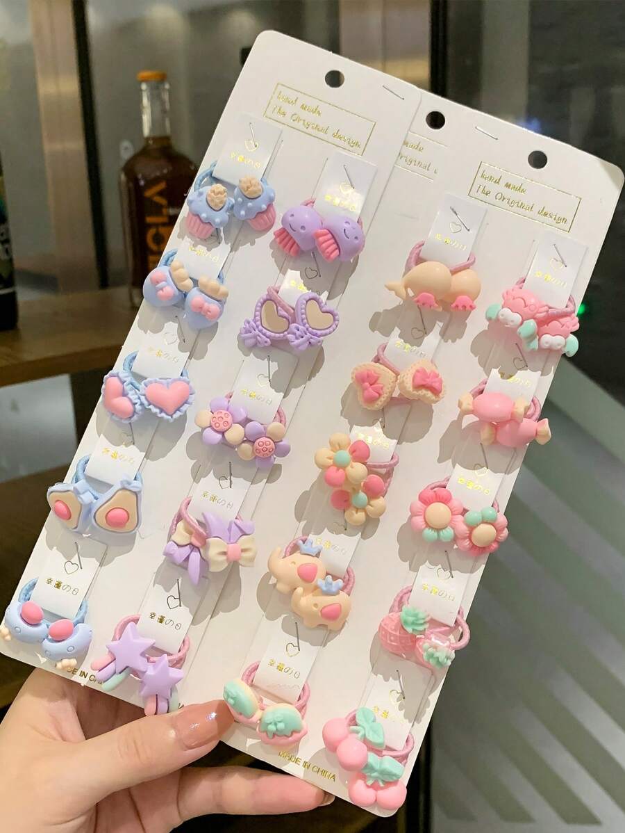 40 件/套彩色小弹力发带，含收纳袋发带马尾辫固定器头发橡皮筋发绳