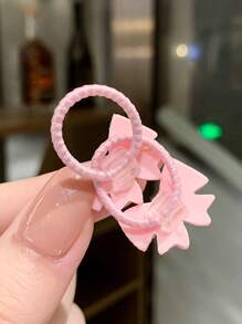 40 件/套彩色小弹力发带，含收纳袋发带马尾辫固定器头发橡皮筋发绳