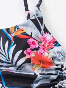Bộ bikini dây rút in họa tiết nhiệt đới đi biển mùa hè - Nhiều màu - Xem 3