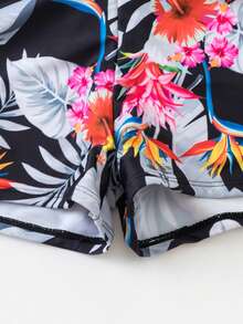 Bộ bikini dây rút in họa tiết nhiệt đới đi biển mùa hè - Nhiều màu - Xem 5