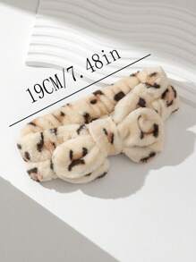 1pc Leopard Pattern Bath Headband, Modern Polyester Facial Makeup Headband For Bathroom Christmas For Holiday Gift Giving Home Bathroom Decor Summer