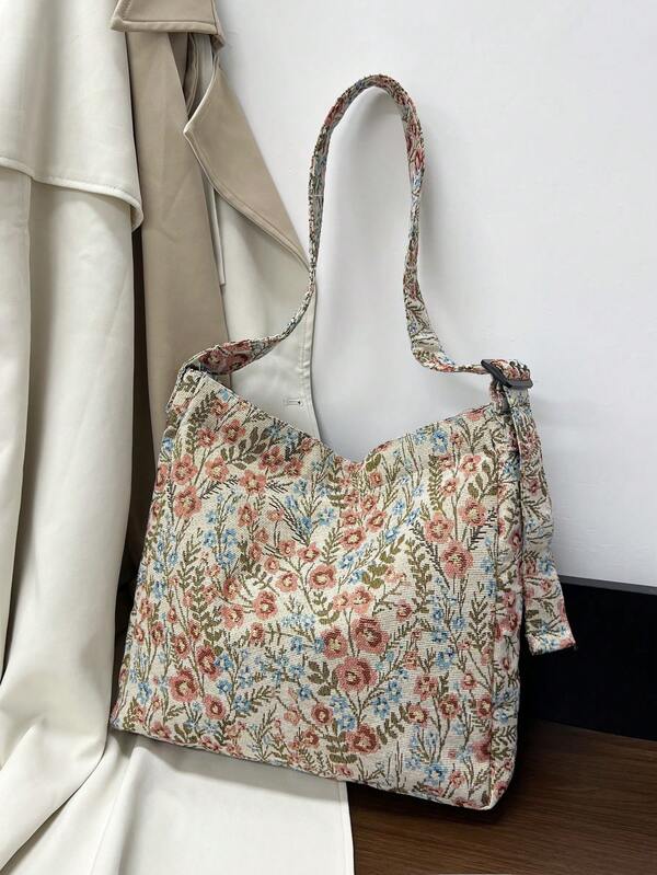Medium Hobo Bag Flower Pattern Fashion Style SHEIN USA