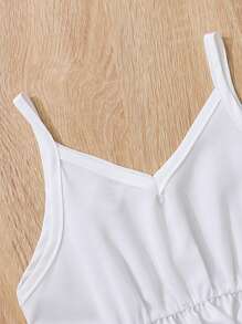 嬰兒印花吊帶連衣裙 - 白色 - 查看 3