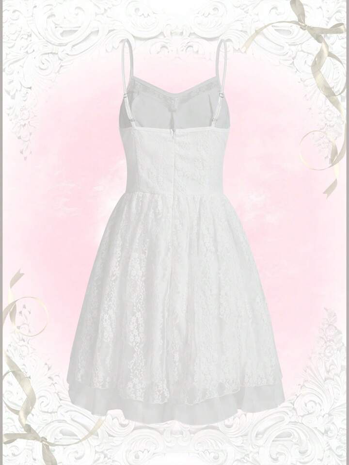 Our Contrast Lace Cami Dress is such a vibe - ROMWE