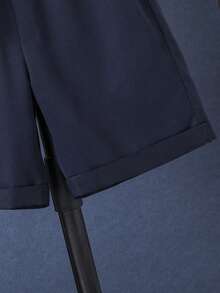 Boys Letter Graphic Shirt & Drawstring Waist Shorts - Multicolor - View 3