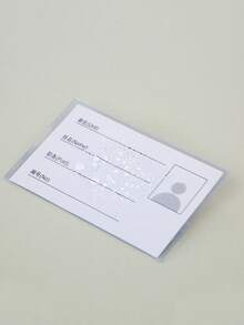 2pcs Clear Card Cover With Clip, Simple Portable Card Holder For Office, School, Student