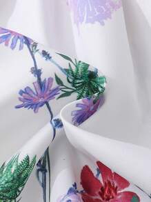 嬰兒印花吊帶連衣裙 - 白色 - 查看 6