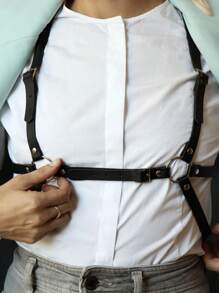 Cinturón arnés vinculado con aro - Negro - Ver 4