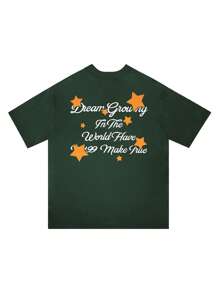 Áo thun & Áo lót Nam Hình học Lá thư Giải trí - Màu xanh lá cây đậm - Xem 3