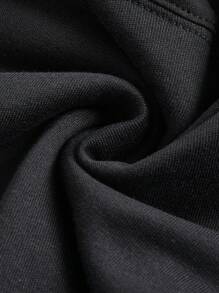 SHEIN Quần bầu bằng vải nỉ bông mềm mại, cạp điều chỉnh được, túi chéo. - màu đen - Xem 7