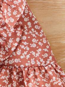 SHEIN 2pcs/Set Young Girls Casual Sleeveless Top And Skirt - Coral Pink - View 4