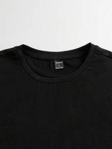 Muchica Camiseta de manga corta de mujer con cuello redondo, decoración de strass, eslogan y estampado de letras, de estilo minimalista casual, adecuada para el verano