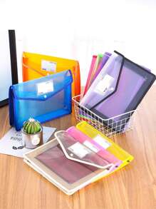 1入組透明文件袋、學校極簡主義防水文件收納袋 - 灰色 - 查看 3