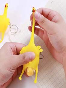件裝黃色擠壓雞形鑰匙圈減壓器 - 彩色 - 查看 2