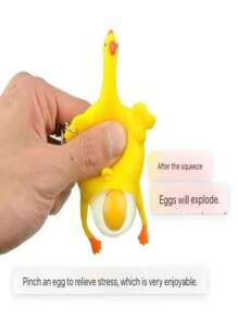 件裝黃色擠壓雞形鑰匙圈減壓器 - 彩色 - 查看 4