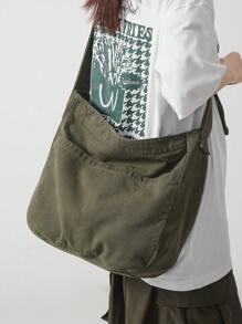 極簡流浪包大碼綠色 - 軍綠色 - 查看 1