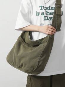 極簡流浪包大碼綠色 - 軍綠色 - 查看 5