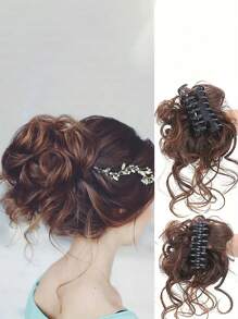 Kẹp Vuốt Ngắn Xoăn Tổng Hợp Updo - Màu nâu  Mocha - Xem 1
