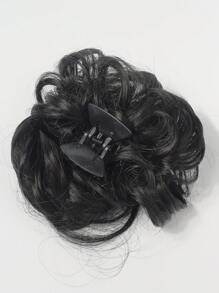 Claw Clip Short Curly Synthetic Hair Updo - Black - View 6