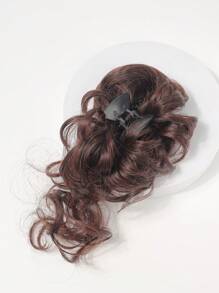 Claw Clip Short Curly Synthetic Hair Updo - Chocolate Brown - View 4