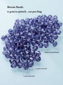 120pcs/pack 4mm Sharp Pointed Glass Beaded Spacer - Violet Purple - View 4