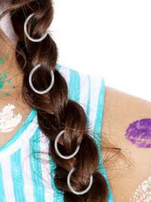 可重複使用編織髮圈50入組女士髮辮工具