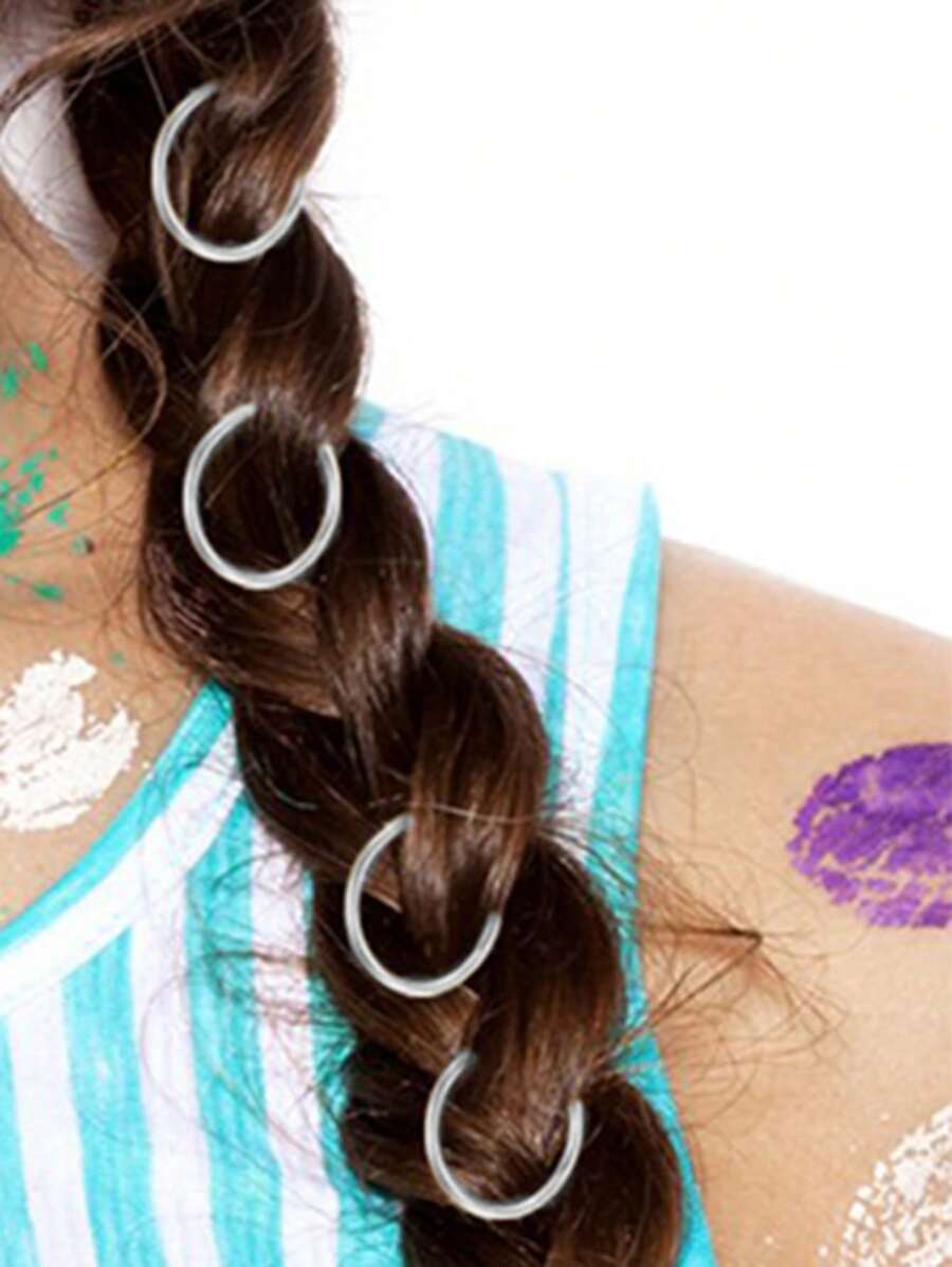 可重複使用編織髮圈50入組女士髮辮工具