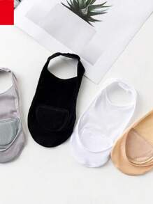 4雙女性素色休閒船襪適用於日常 - 彩色 - 查看 3