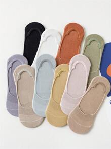 10pairs Women Solid Casual Invisible Socks For Daily Life - Multicolor - View 6