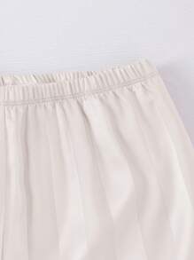 Tween Girls' Stripe Design Letter & Eyelash Print Homewear Set - Apricot - View 3