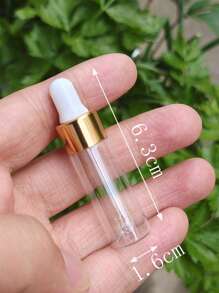 5 peças 5ml vidro transparente Conta-gotas viajar por aromaterapia perfume & cutícula Óleo vazio Garrafa